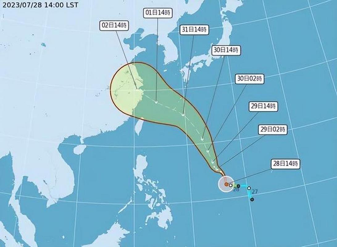 台风“卡努”将在东海南部海面回旋少动,6日趋向日本