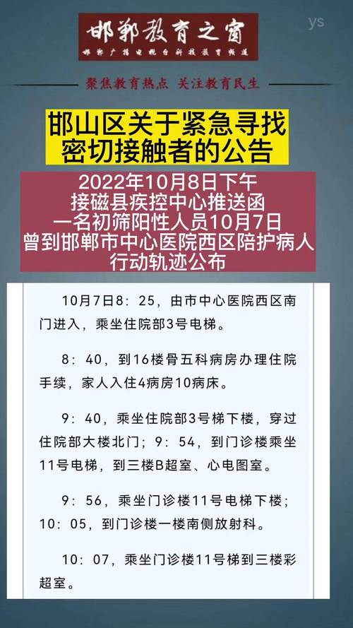 河北邯郸邯山区紧急寻找密切接触者